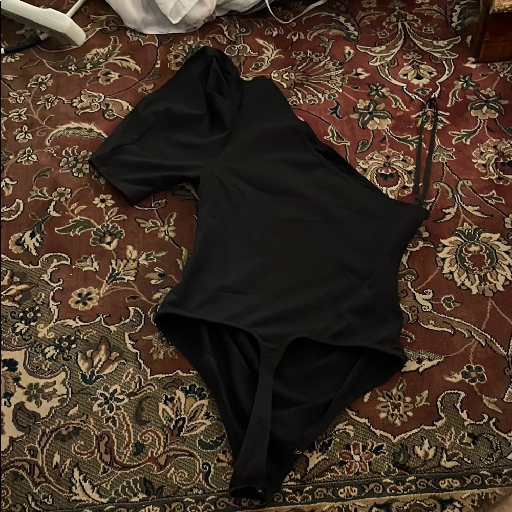 Free People Black One-Shoulder Bodysuit